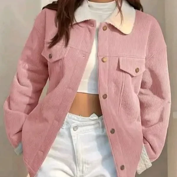 Winter Corduroy Jacket Pink