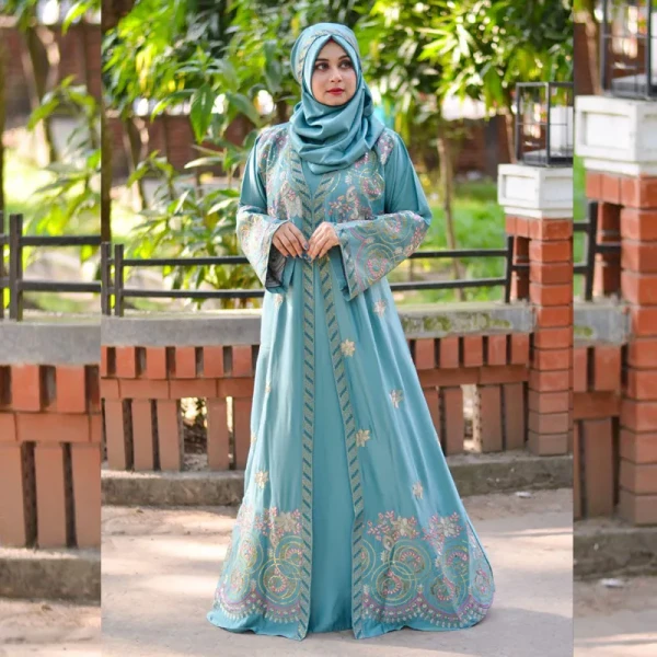 Borka Sequence Embroidery And Stone work  Sky