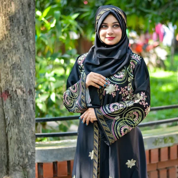 Borka Sequence Embroidery And Stone work Black