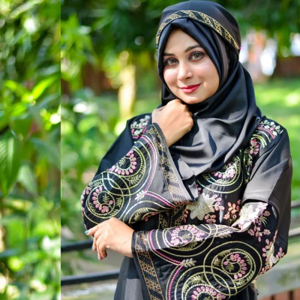 Borka Sequence Embroidery And Stone work Black