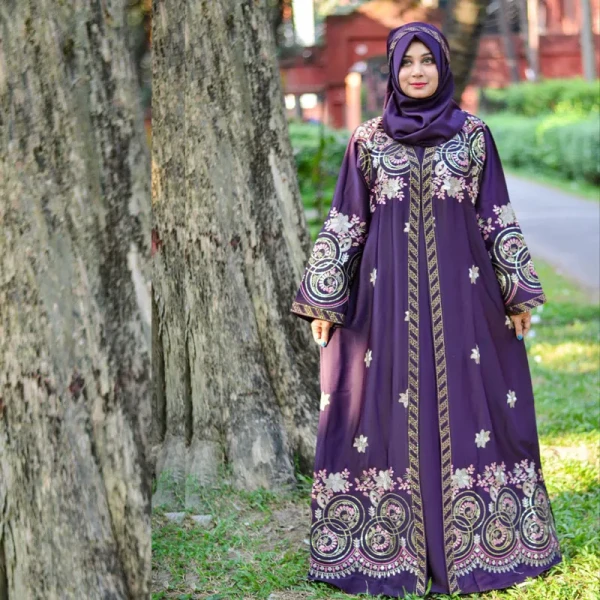 Borka Sequence Embroidery And Stone work Purpule