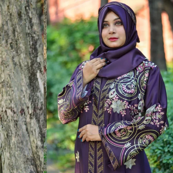 Borka Sequence Embroidery And Stone work Purpule