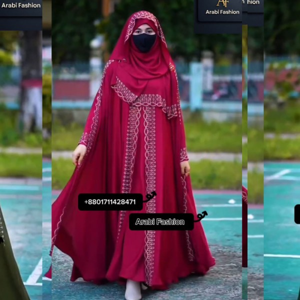 Borka Sequence Embroidery And Stone work Maroon