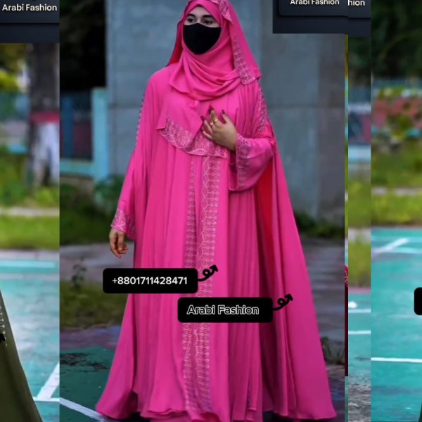 Borka Sequence Embroidery And Stone work Pink