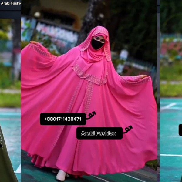 Borka Sequence Embroidery And Stone work Pink