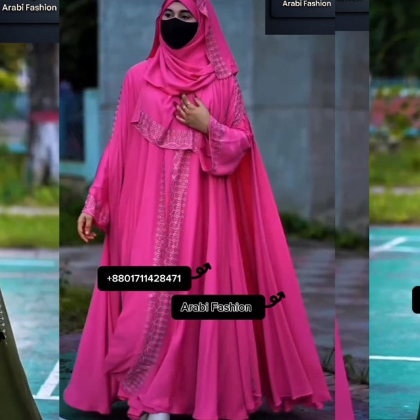 Borka Sequence Embroidery And Stone work Pink