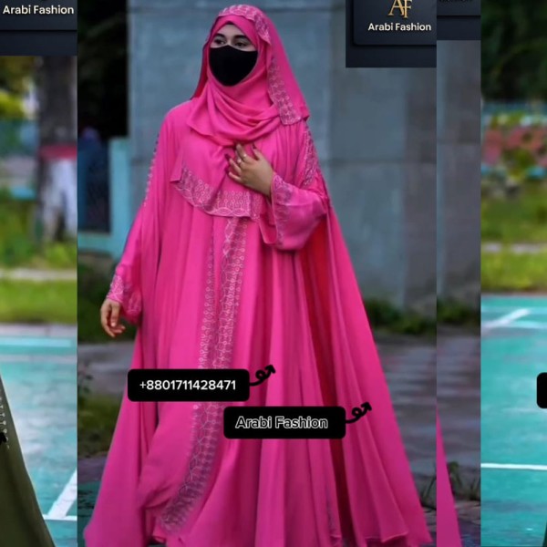 Borka Sequence Embroidery And Stone work Pink