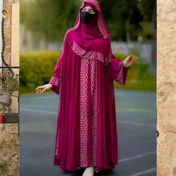 Sahajadi Set Borka 3part Maroon