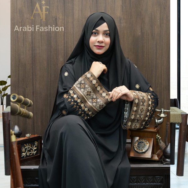 New stylish Abaya Borka Black1